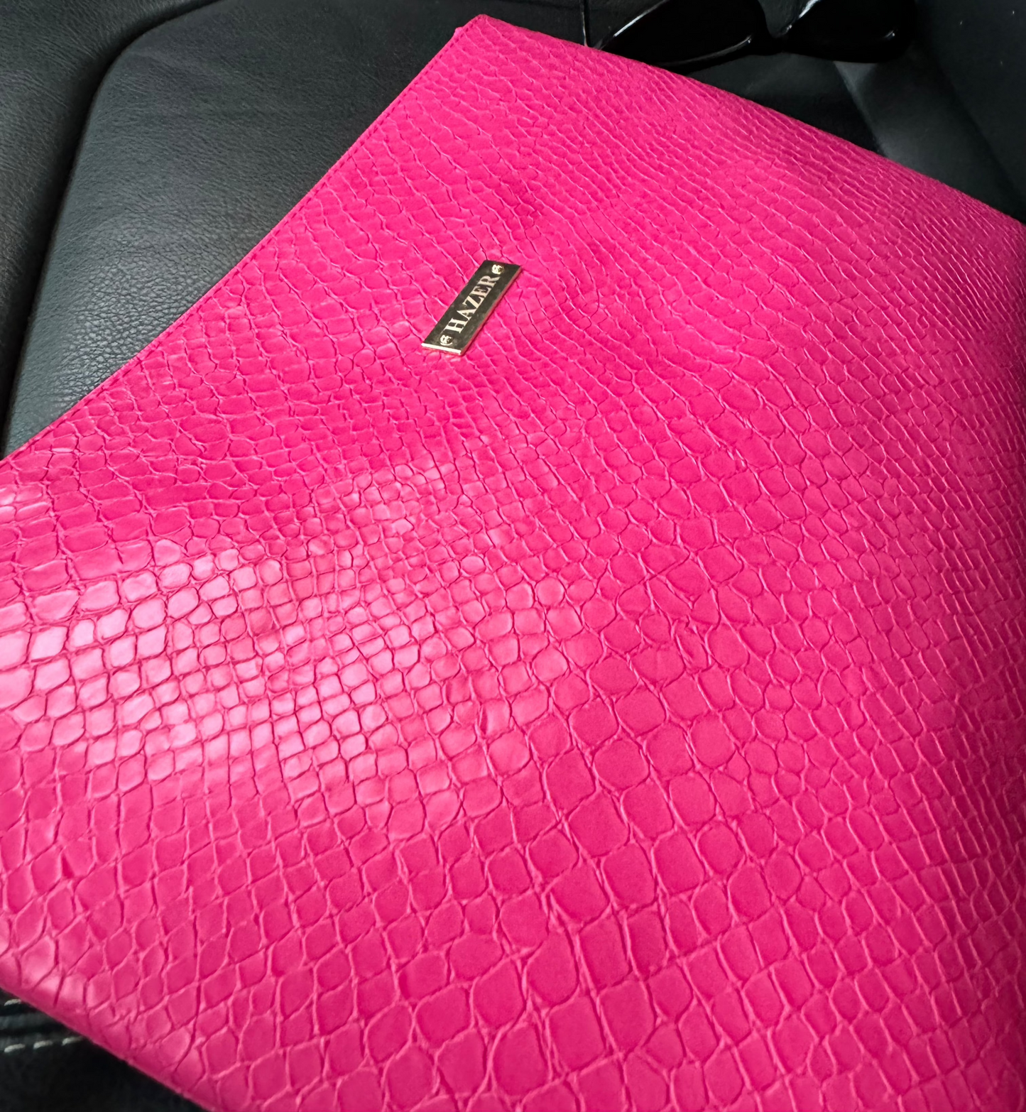 Hot pink clutch