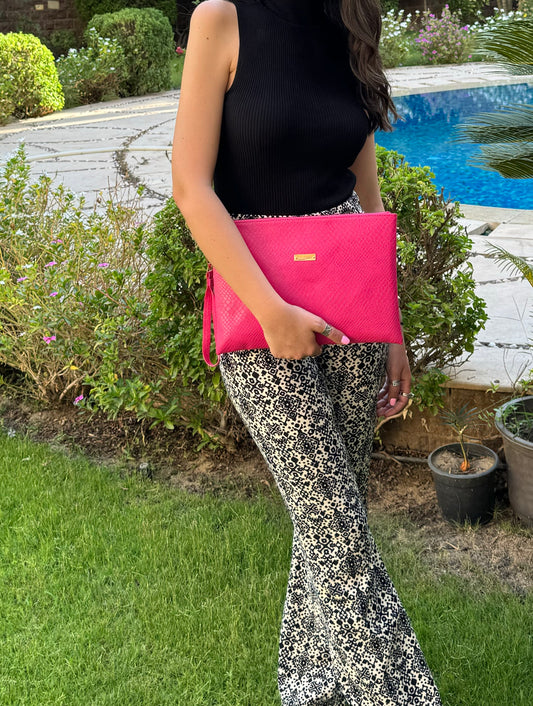 Hot pink clutch